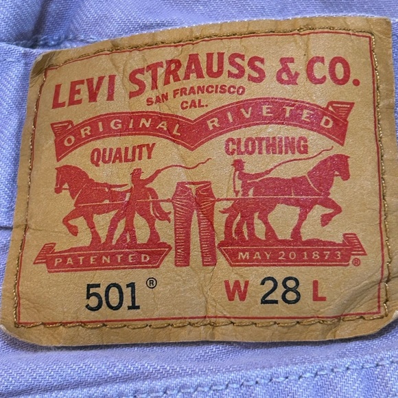 Levi's
501 High Rise Women's Colored Denim Shorts in Lavender - Picture 5 of 7